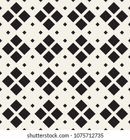 Stylish halftone texture. Endless abstract background with random size shapes. Vector seamless vintage mosaic pattern.