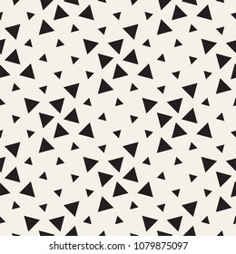 Stylish halftone texture. Endless abstract background with random size shapes. Vector seamless vintage mosaic pattern.