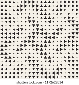 Stylish halftone texture. Endless abstract background with random size shapes. Vector seamless vintage mosaic pattern.