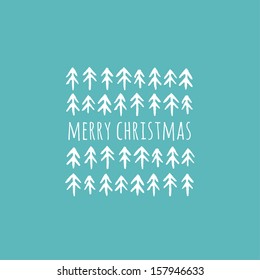 Stylish hand drawn Christmas greeting card. Vector illustration