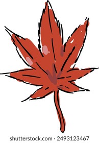 Stylish hand drawn illustration of a Autumn Leaves, coloring autumn.