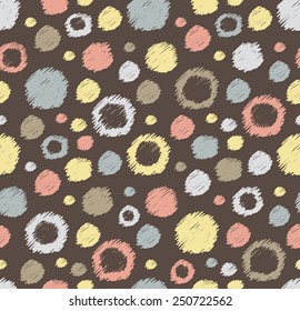 Stylish hand drawn polka dot seamless patterns.