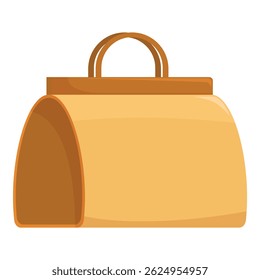 Stylish handbag boasting a minimalist design, featuring brown handles and a golden body, creating a sophisticated accessory