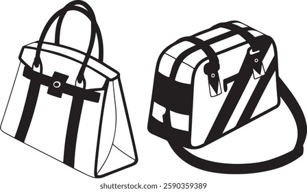 Stylish Handbags in Monochrome Design