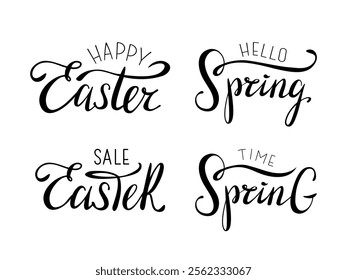 Stylish handlettered Easter and Spring phrases that are ideal for enhancing your seasonal promotions effectively