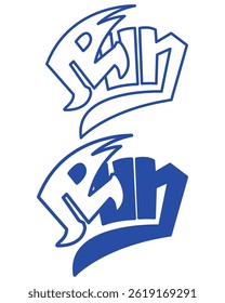 Stylish handlettered vector artwork featuring the word 'RUN' in a bold and energetic script. Perfect for sports branding, motivational posters, fitness apparel, social media graphics, and more