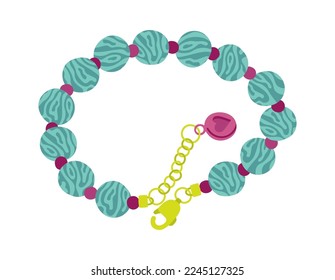 Stylish handmade bracelet flat icon Trendy accessory. Vector illustration