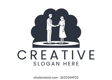 Stylish handshake for business partnership. Ideal for corporate branding and websites.