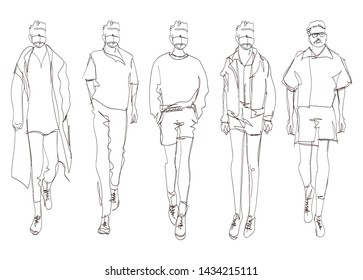 fashion model drawing male