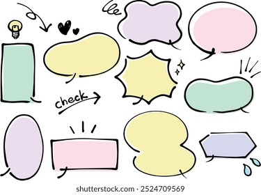 Stylish handwritten butterbur vector set