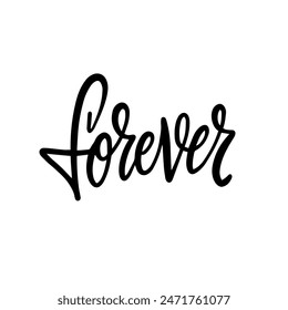 Stilvolle handgeschriebene "forever"-Schrift in Schwarz, perfekt für Designs, Tattoos und inspirierende Zitate.