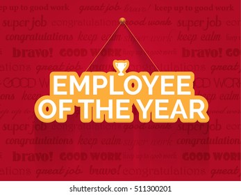 Stylish Hanging Text Employee of The Year, Business Slogans Background