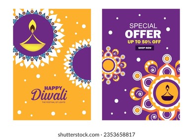 Stylish happy Diwali Indian festival card design background