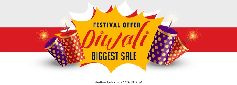 stylish happy diwali sale banner design
