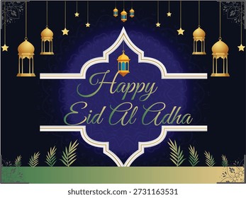  Tarjeta de felicitación elegante del Vector de Eid UL Adha 