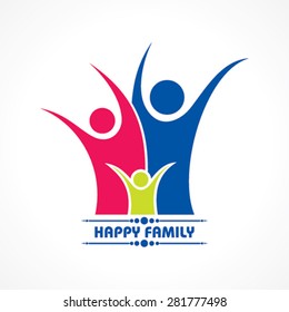 Stylish  Happy Family Greeting stock vector