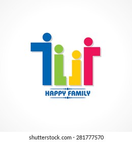 Stylish  Happy Family Greeting stock vector