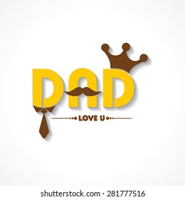 Stylish  Happy Father's Day Greeting stock vector