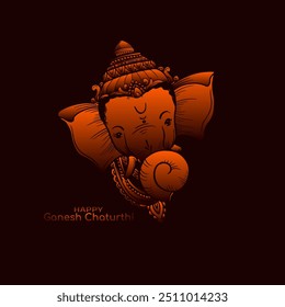 Stylish Happy Ganesh Chaturthi Indian religious festival background vector