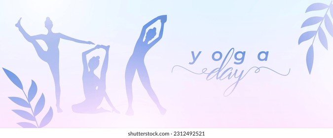 stylish happy yoga day poster to promote exercise and meditation vector