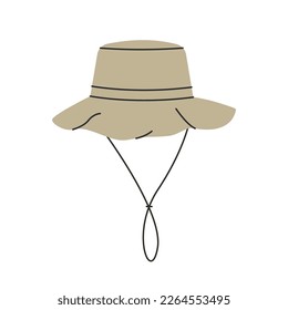 Stylish hat. Fashion casual panama, hipster summer headgear isolated on white background. Vector cartoon illustration