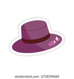 Stylish Hat in Flat Color Design
