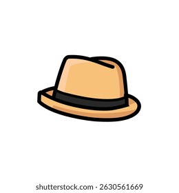 Stylish hat sits idle simple studio backdrop drawing