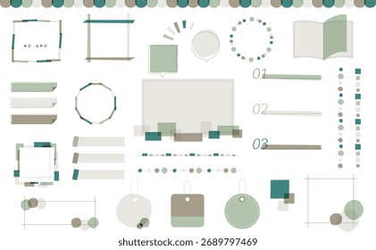 A stylish headline and frame set in earth green tones.