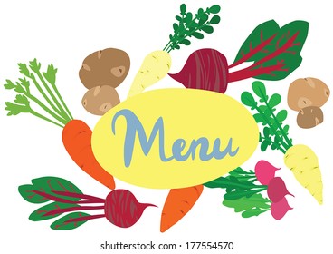 Stylish Healthy Winter Vegetable Menu Sign