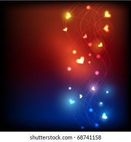 stylish heart glowing design background