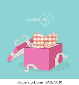 Stylish hearts coming out from pink gift box on sky blue background for Happy Valentine's Day celebrations.