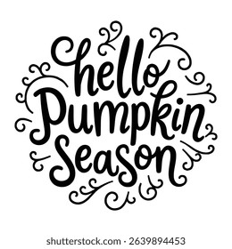 Stylish "Hello Pumpkin Season" Graphic Design