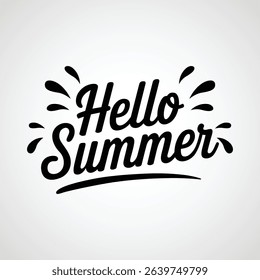Stylish Hello Summer Typography Design