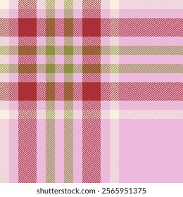 Stylish herringbone plaid pattern in pink, red, and green.  Perfect for textile design, fashion, wallpaper, or website backgrounds.  Vibrant colors and classic design create a versatile image.