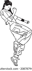 stylish hip hop dancer vector drawing