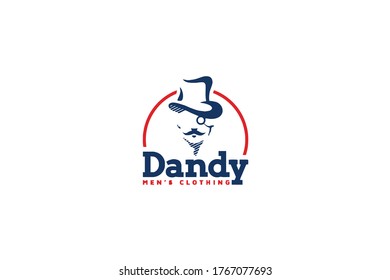 Stylish, hip and relevant man in a top hat logo design
