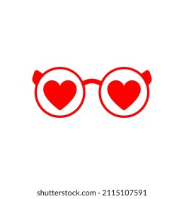 Stylish hipster glasses with hearts insight