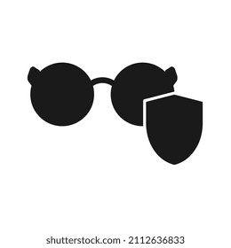 Stylish hipster glasses with protection sign
