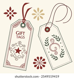 Stylish Holiday Gift Tags with Elegant Pine Cone Decorations