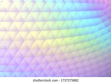 Stylish hologram background in vaporwave 90s style with abstract geometric polygonal cells and iridescent colors