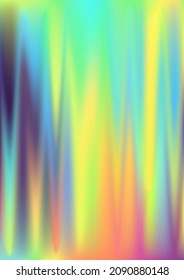 Stylish hologram gradient background. Iridescent bright holo print texture. Holographic vaporwave digital pattern. Pearlescent vector glam wallpaper. Spectrum blur aura gradient fluid surface.