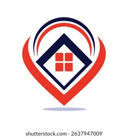 Stylish Home Design with Heart Emblem vector.