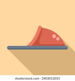 Stylish home slippers icon flat vector. Adorable cozy shoes. Bedroom fashion