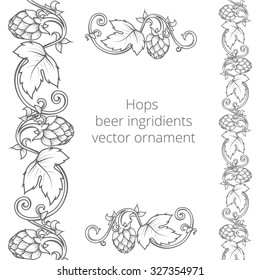 Stylish Hop Branch Hand Drawn Vector Illustration