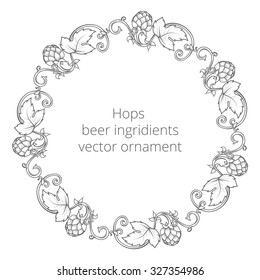 Stylish hop branch hand drawn vector illustration