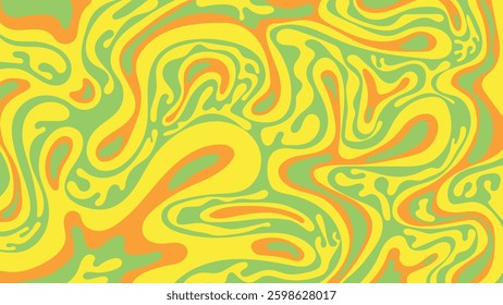 stylish horizontal bright acid trendy retro background, vibrant yellow green orange colors old-fashioned backdrop