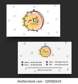 Stylish horizontal business card, visiting card or name card set.