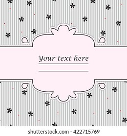 Stylish horizontal cover on stripy background with flowers