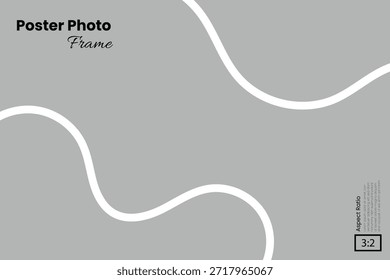Stylish Horizontal Photo Presentation with Abstract Curvy Flow 3:2 Ratio