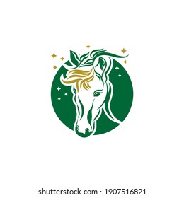 Stylish horse head outline for stable, farm, club race design. Running stallion for equestrian sport competition.EPS 10